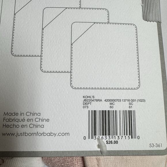 Just Born 3-Pack Hooded Bath Towels Vintage Pink Floral - Picture 7 of 8